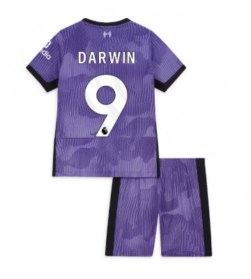 Liverpool Darwin Nunez #9 Koszulka Trzecich Dziecięca 2023-24 Krótki Rękaw (+ Krótkie spodenki)